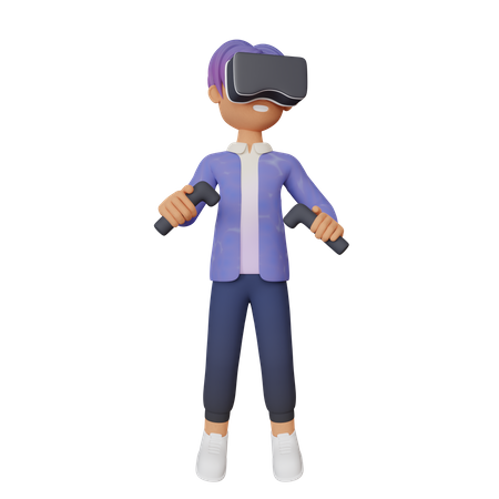 Virtual Reality gamer  3D Illustration