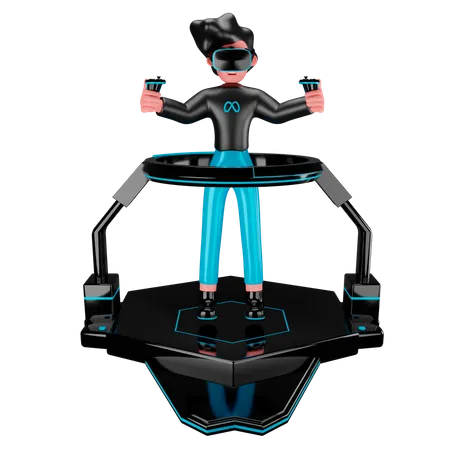 Virtual Reality Gamer  3D Illustration