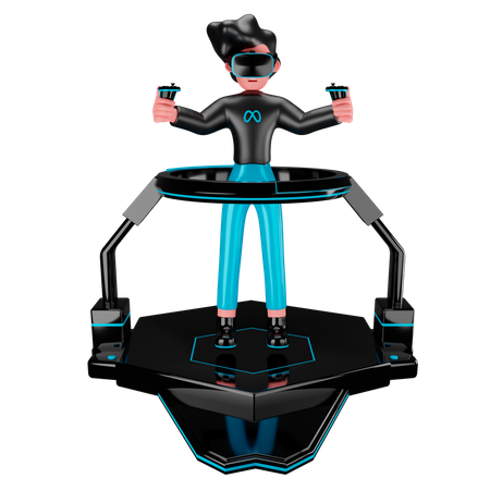 Virtual Reality Gamer 3D Illustration
