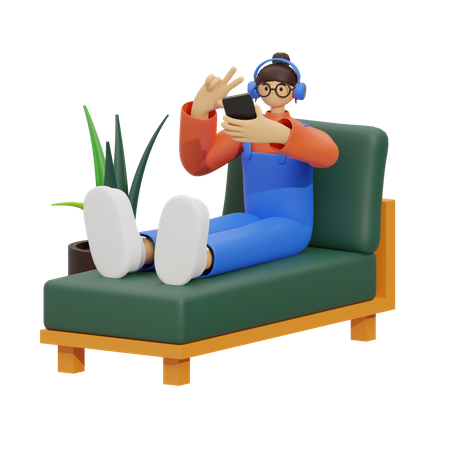 Virtual Selfie  3D Illustration