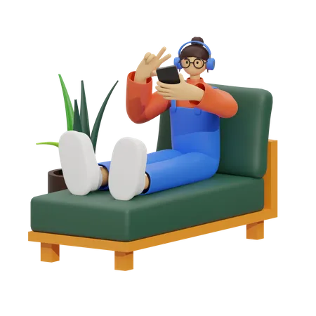 Virtual Selfie  3D Illustration