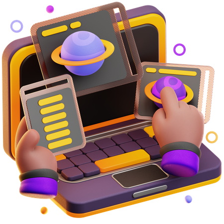 VIRTUAL WORKING  3D Icon