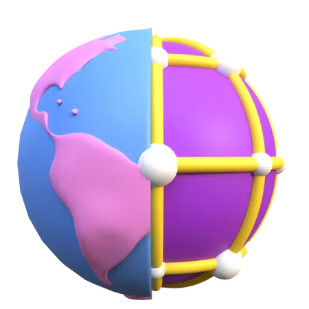 Virtuelle Welt  3D Icon