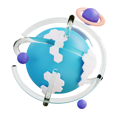 Virtuelle Welt  3D Icon