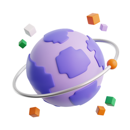 Virtueller Planet  3D Icon