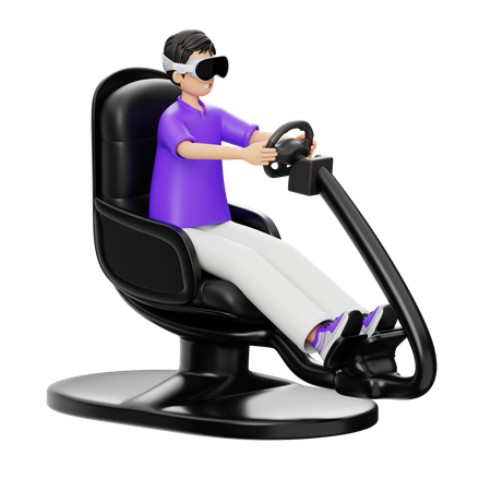 Virtuelles Autofahren  3D Illustration