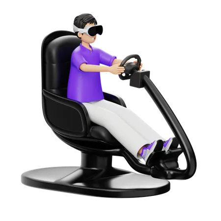 Virtuelles Autofahren  3D Illustration