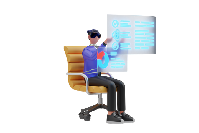 Virtuelles Büro  3D Illustration