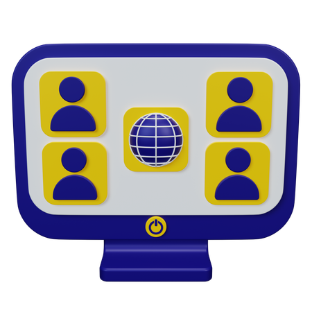 Virtuelles Meeting  3D Icon