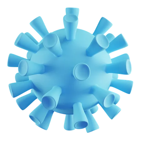 3 D Illustration Of Blue Virus 3D Icon