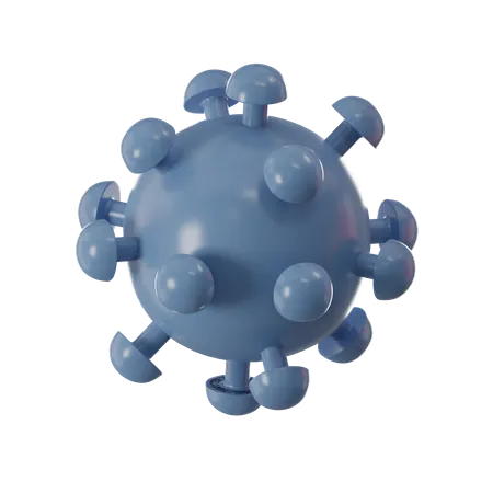 3 D Virus Cell Or Bacterium In Cartoon Style 3D Icon