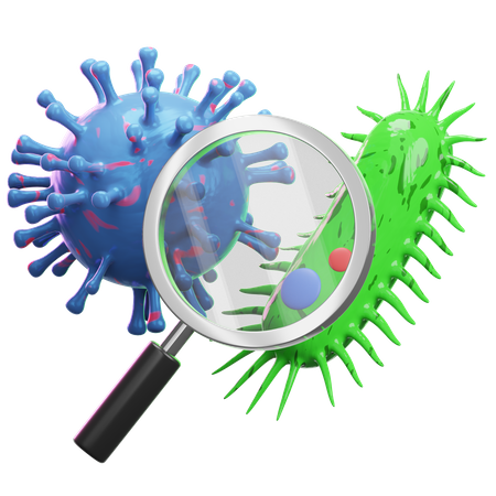 Virus And Bacteria  3D Illustration