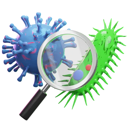 Virus And Bacteria  3D Illustration