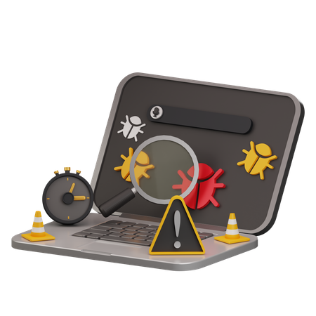 Virus del ordenador portátil  3D Icon