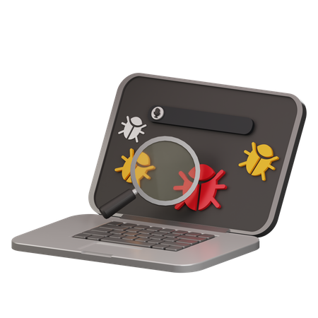 Virus del ordenador portátil  3D Icon