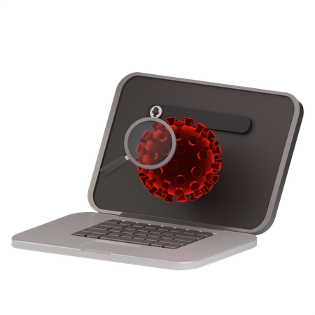 Virus del ordenador portátil  3D Icon