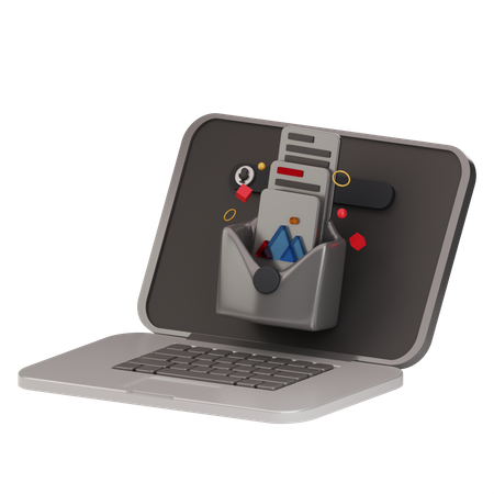 Virus del ordenador portátil  3D Icon