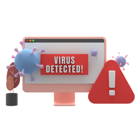 Virus detectado  3D Icon