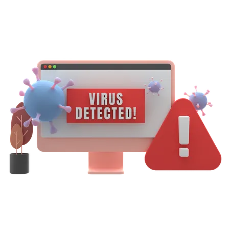Virus detectado  3D Icon