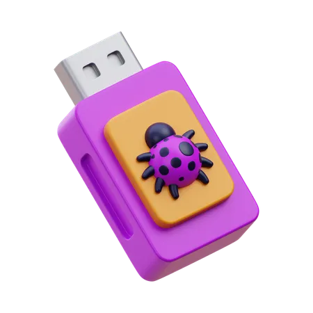 Disque flash de virus  3D Icon