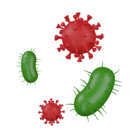 Vírus e bactérias  3D Icon