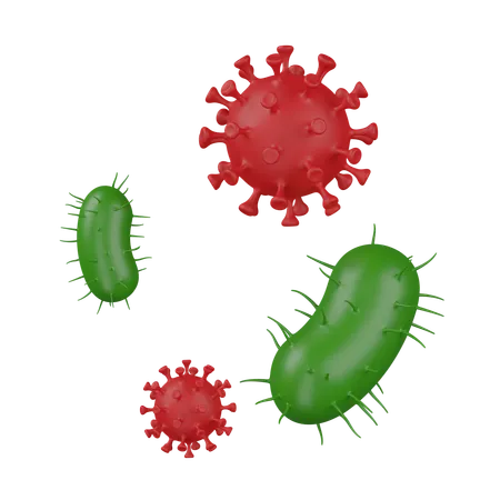 Vírus e bactérias  3D Icon