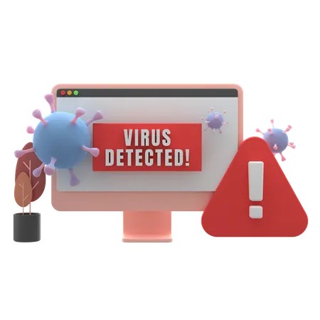 Virus erkannt  3D Icon