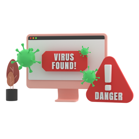 Virus Found 3D Icon