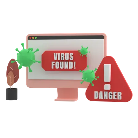 Virus Found 3D Icon