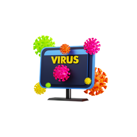Virus infectado por computadora  3D Icon
