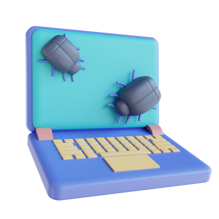 Virus Laptop  3D Icon