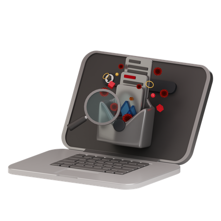 Vírus de laptop  3D Icon