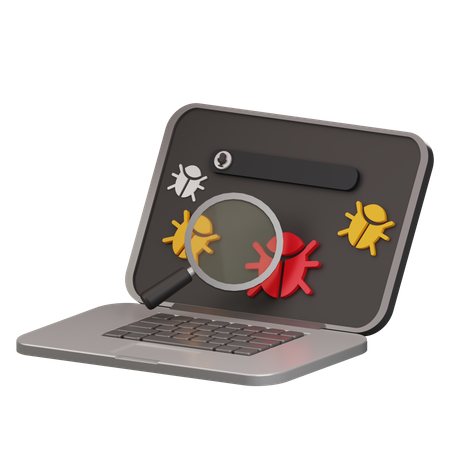 Vírus de laptop  3D Icon