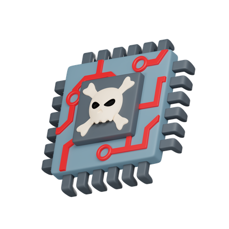 Virus del microchip  3D Icon