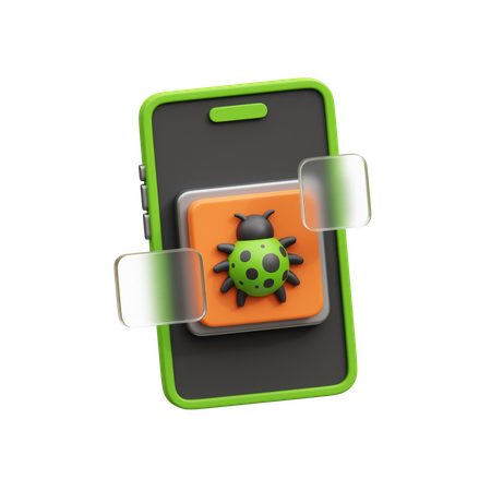 Virus movil  3D Icon