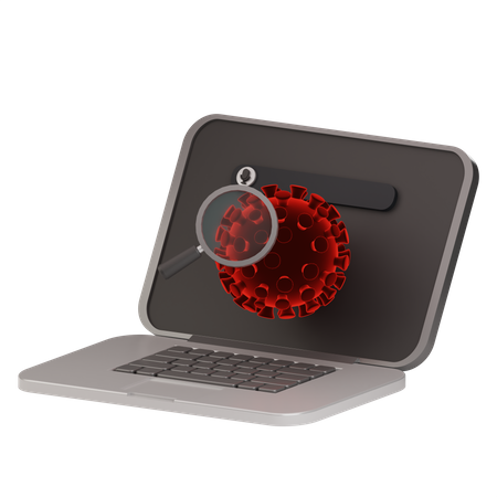 Virus del ordenador portátil  3D Icon