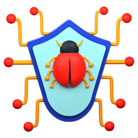Virus Security 3 D Icon Illustration 3D Icon