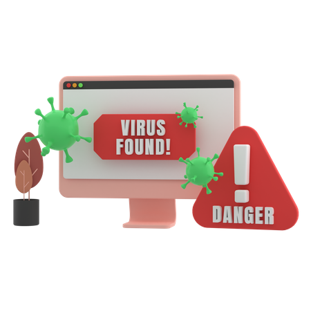 Virus trouvé  3D Icon