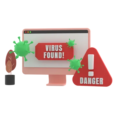 Virus trouvé  3D Icon