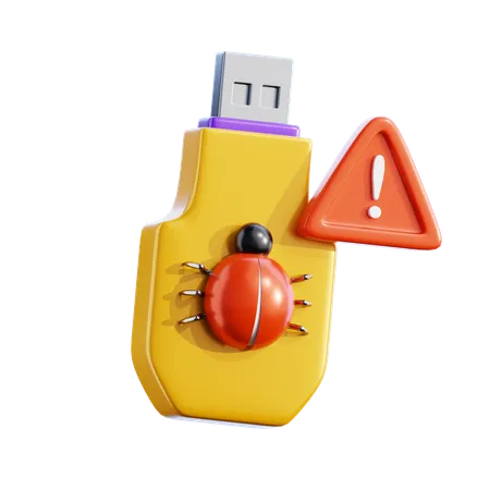 Virus usb  3D Icon