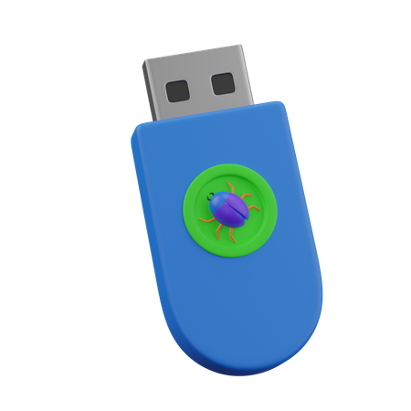 Virus USB  3D Icon