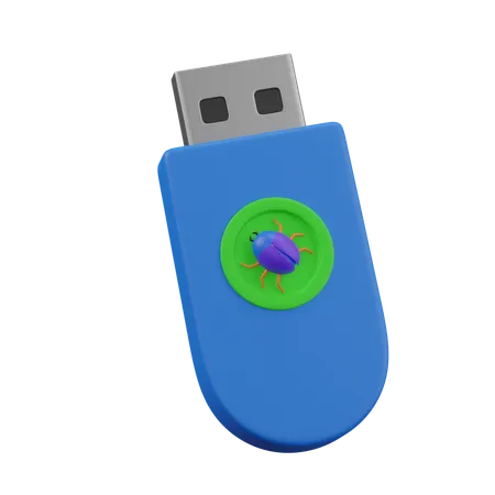 Virus usb  3D Icon