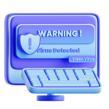 Virus Web Detected  3D Icon