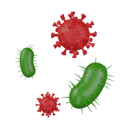 Virus y bacterias  3D Icon