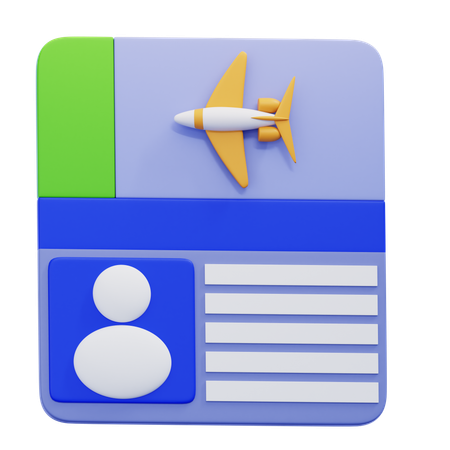 비자  3D Icon