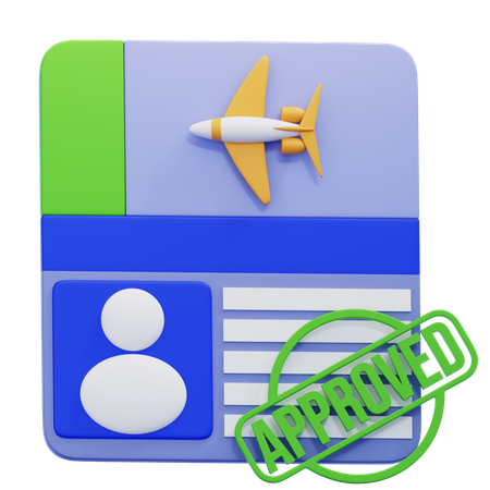 비자 승인됨  3D Icon