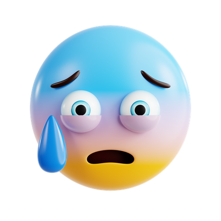 Emoji visage anxieux  3D Icon