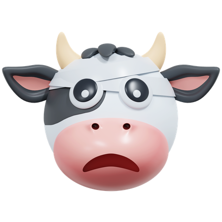 Visage avec vache bandeau  3D Icon