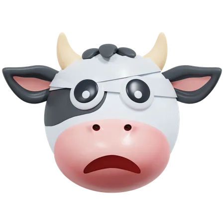 Visage avec vache bandeau  3D Icon