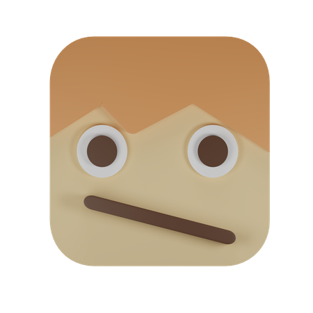 Visage avec bouche diagonale  3D Emoji